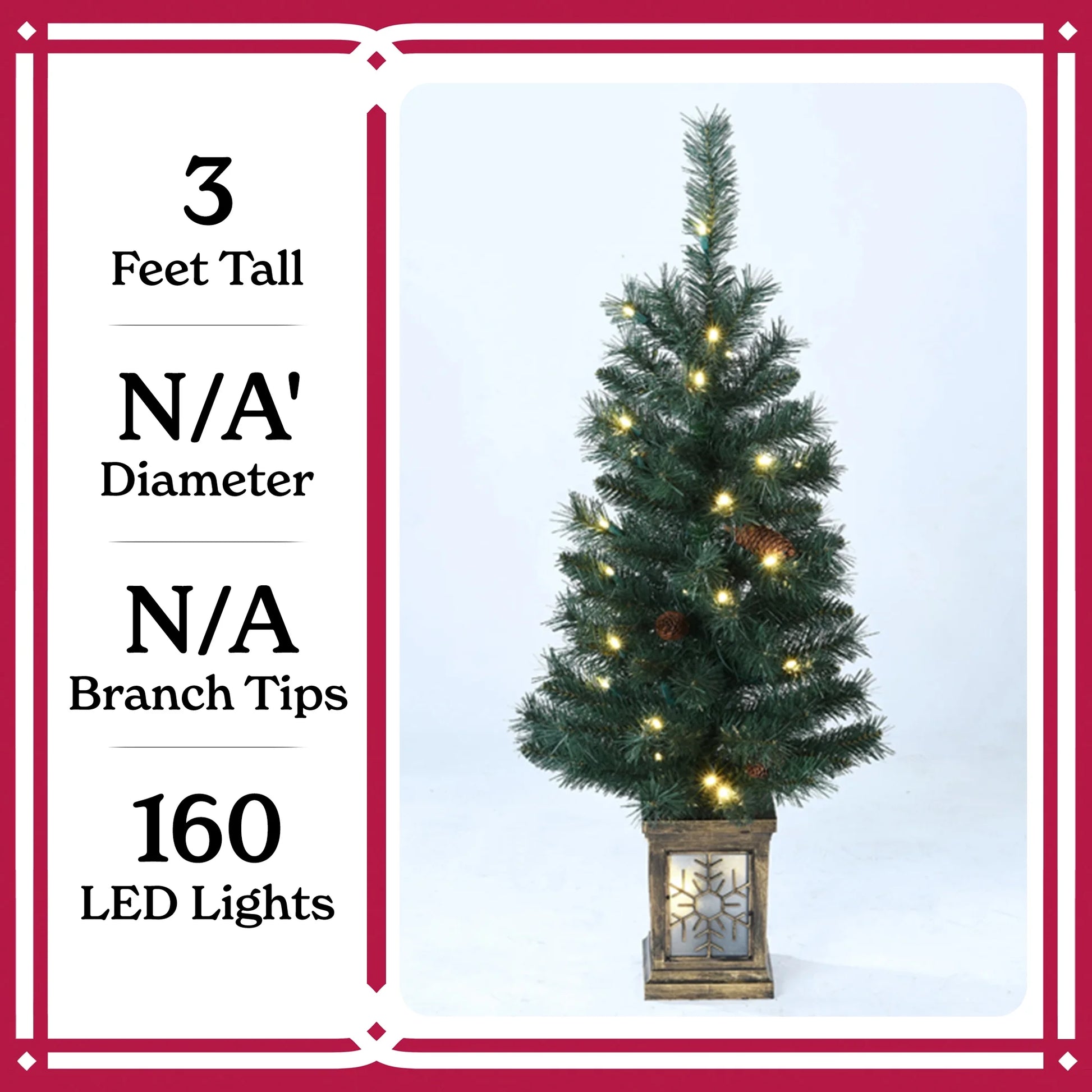 5-Piece Prelit Artificial Christmas Tree Entryway Set with Warm White LED Lights, by