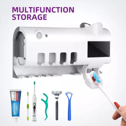 UV Light Sterilizer Toothbrush Holder Cleaner Toothpaste Dispenser 4 Toothbrush